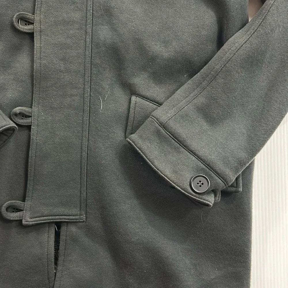 192. Classic‎ Black Double-Breasted Pea Coat (M)